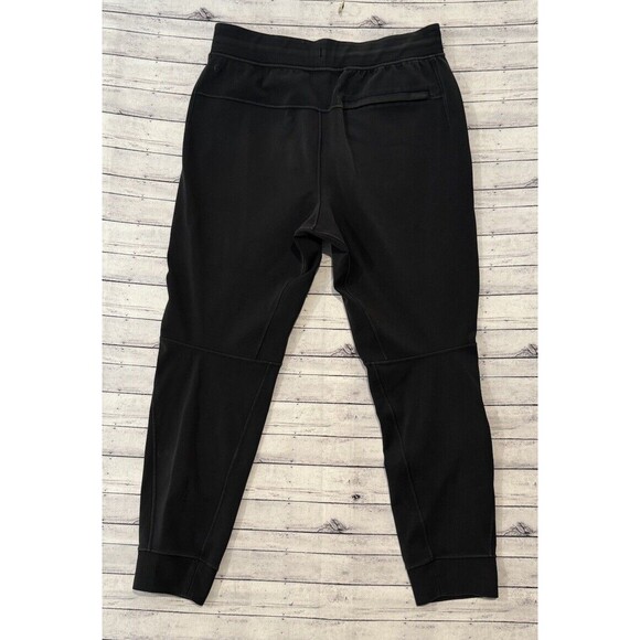 LULULEMON Mens Sweat Pants Sz L Black Jogger Tapered Zip Pockets Gym Heavyweight - Picture 15 of 16